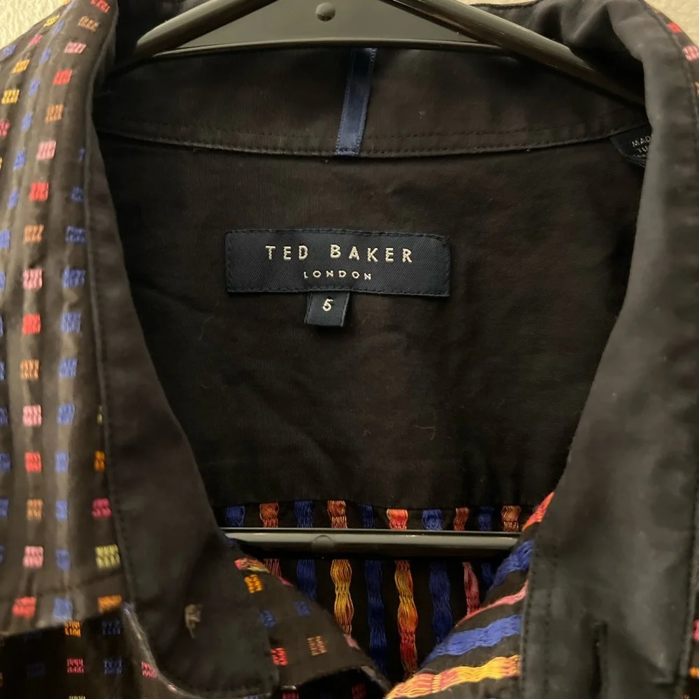 Ted Baker London Black Multicolor Button Down Shirt, size L - Picture 13 of 13